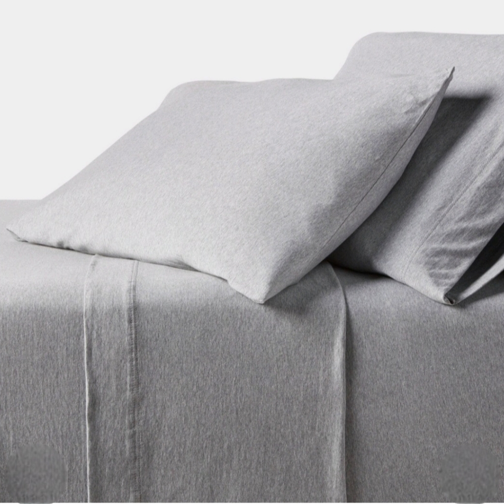 Threshold Twin Cotton Jersey Sheet Set Heather Gray